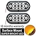 TMH 6 Inch 10 LED Oval Clear Lens/Amber Light Turn Signal Side Marker Tail LED Light for Truck Trailer Lorry Bus 12V DC (Pack of 2)