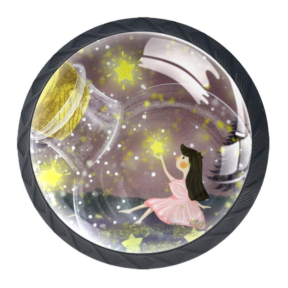 Möbelgriffe Sterne Glühbirne Mädchen Moebelknopf Kristall Baby Kinder