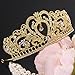 Whitelotous Silver Plated Diamond Jewelry Bride Crown Tiara Bride's Headdress (Gold)