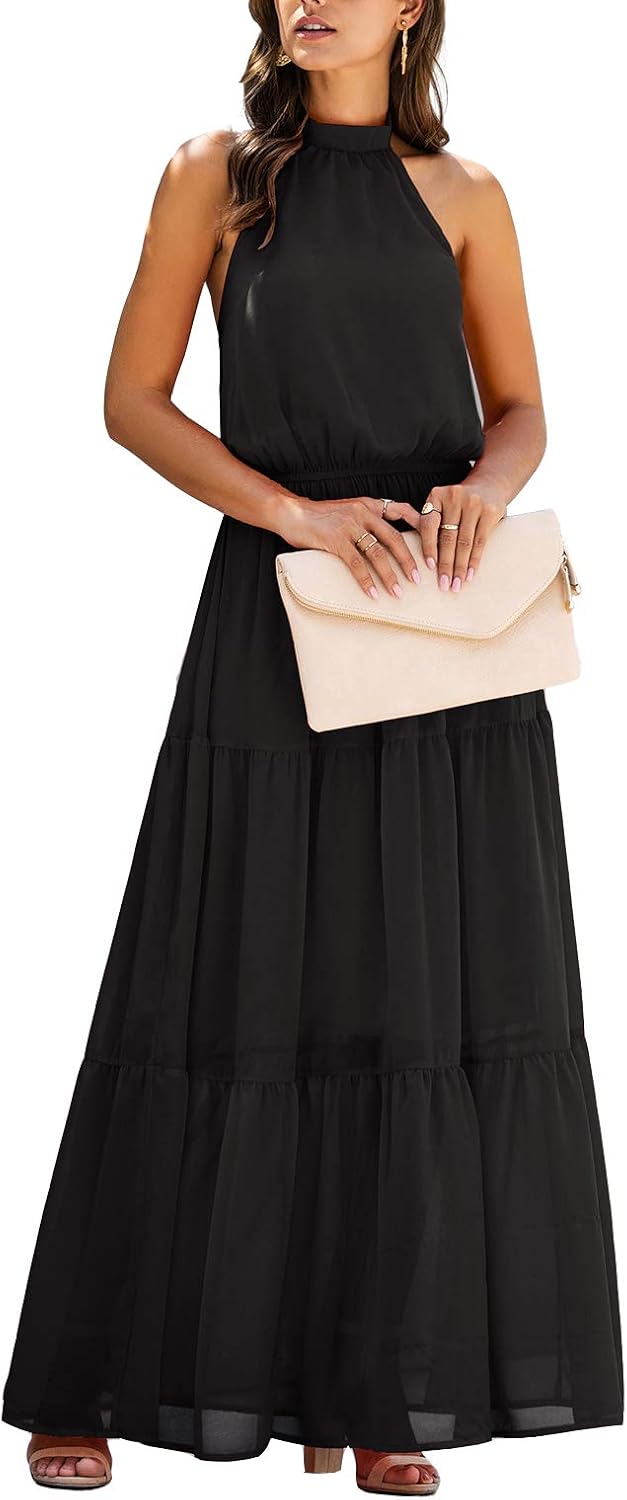 black halter sundress