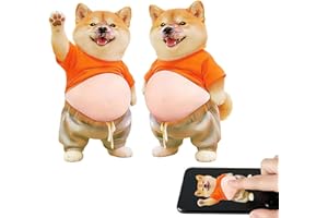 GINTBN 2pcs 3D Dog Belly Sticker,Super Soft Silicone Anti-Collision Sticker,Chubby Shiba Inu Big Belly 3D Puffy Stickers for 