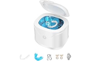 BCOM Ultrasonic Retainer Cleaner, 46kHz Retainer Cleaner Machine, Professional Portable Ultrasonic Jewelry Cleaner for Dental