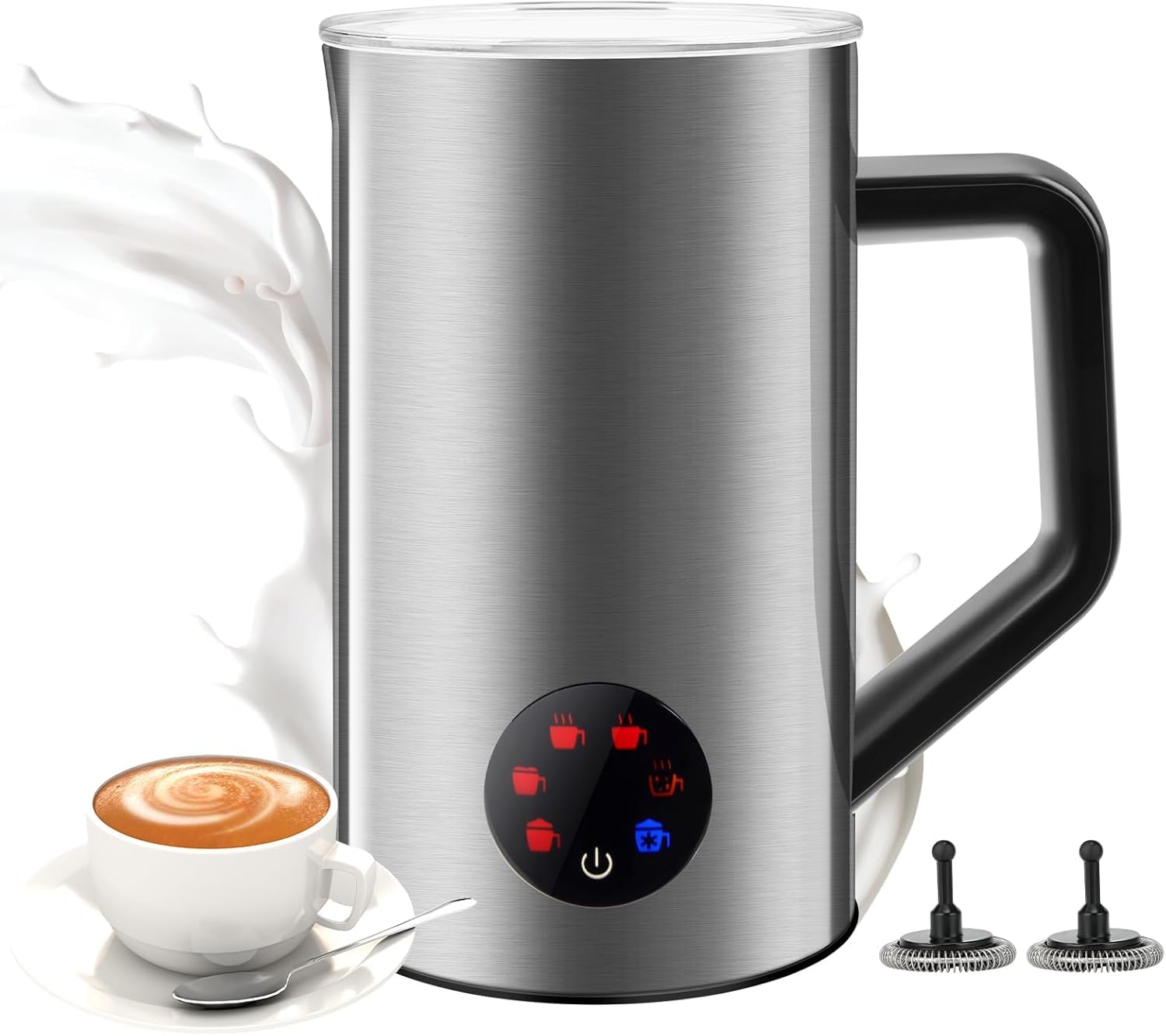 Photo 1 of MAISON HUIS Milk Frother, 6-IN-1 Electric Milk Steamer, 20oz/591ml Hot & Cold Foam Maker for Latte & Cappuccino, 550W Fast Heating Stainless Steel Milk Steamer, Hot Chocolate Maker