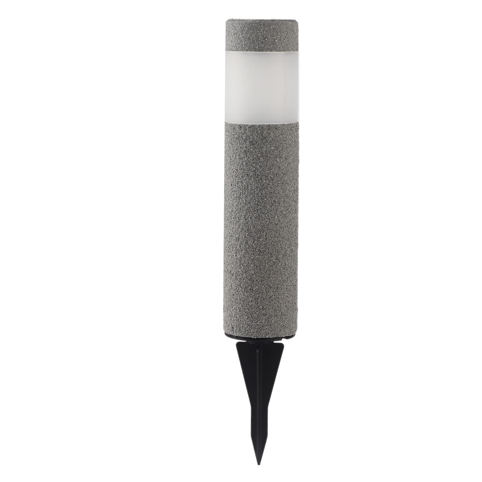 Tiiyee Outdoor Pole I Bollard I Post Lamp, Solar Powered Lights Garden Stake Waterproof LED Fence Stone Modern Cylinder Anthracite for Pathway Landscape Yard Walkway Lawn Decking Decorative