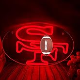 Football Rugby Sports Team Neon Sign Suitable for S. F Logo Neon Sign for Wall Decor USB Powered Dimmable Led Light Up Signs for Bedroom Men Cave Home Bar Birthday Party Decor Xmas Gifts for Kids