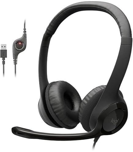 MKJ USB Headset With Microphone Noise Canceling, Wired Computer Headset For Call Center & Office, Work With PC, Laptop, Skype, Microsoft Teams, Zoom, Webex, Webinar, Online Meeting. Free Delivery 5 Km From