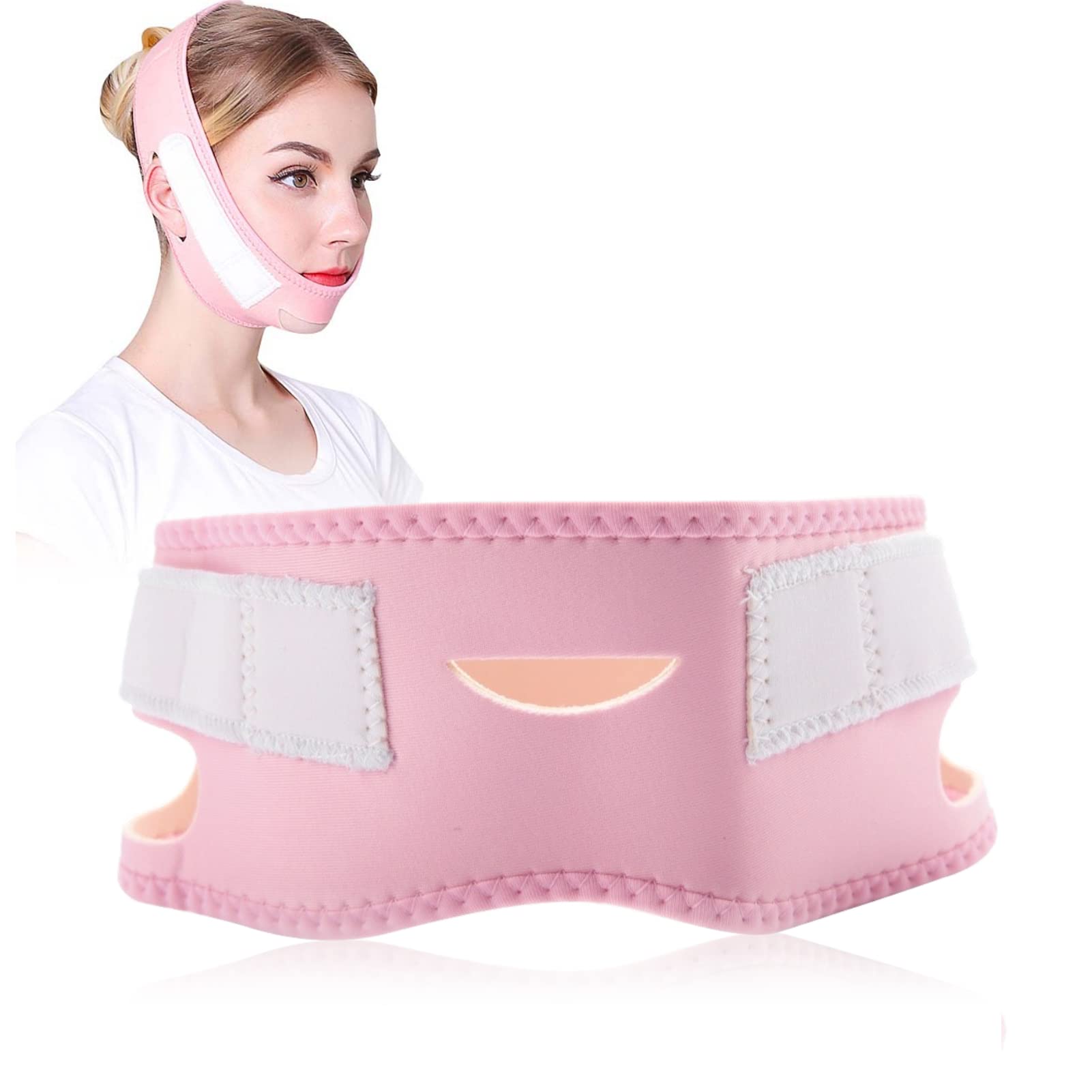 Double Chin Reducer, Reusable V Line Mask Facial Slimming Strap, Face Slimming Strap Chin Neck V Shaped Lift Tape for Anti Aging Anti Wrinkle Firming Tightening Skin