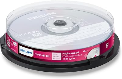 Philips 10x DVD+R DL 8.5GB 240min 8x Recordable Discs DR8S8B10F