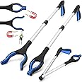 2-Pack Grabber Tool, 32" Long Reacher Grabber Pickup Tool with Magnetic Tip, Trash Picker for Elderly Grab It Reaching Tool, Garbage Picker Upper, Litter Pick Up Grab, Claw Grabber Stick