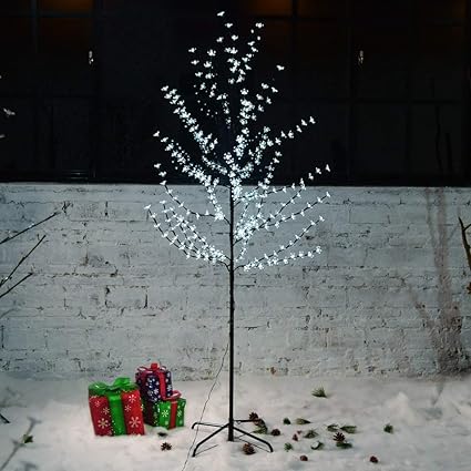 Hengda Arbre Fleur Lumineux En Fibre Optique Led Blanc Froid 22m 220led Arbre Cerisier Lumineux Décoration De Fête Effet Pour Noël