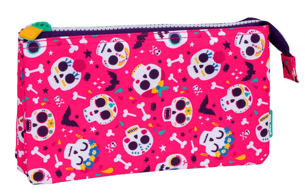 MILAN Portatodo 5 Compartimentos Bats&Bites Rosa Pencil Cases, 22 cm, Pink (Rosa)