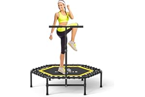 CLORIS 45'' Rebounder Trampoline for Adults - Max Load 450lbs, Trampoline with Adjustable Foam Handle Indoor/Outdoor Fitness Body Exercise