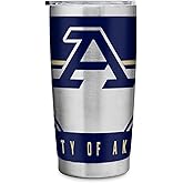 Rico Industries NCAA University of Akron Zips Standard 20oz Stainless Steel Tumbler with Lid - Great For Coffee, Tea, Water or Cocktails