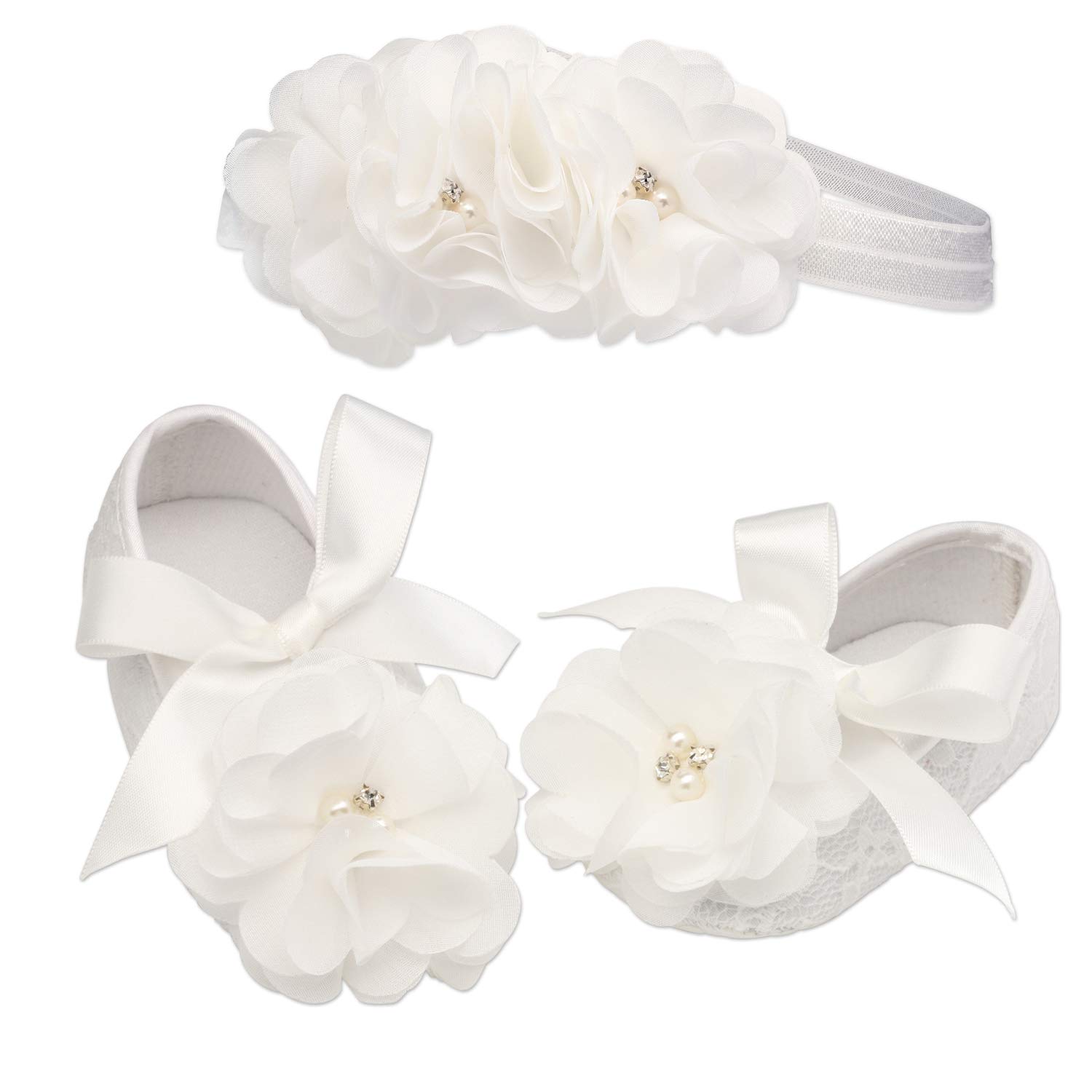 baby girl ivory christening shoes