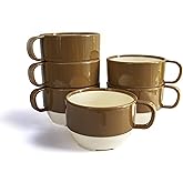 Sicaluya 11 oz Stackable Plastic Coffee Cups with Handle (6 Pack), Lightweight Party Cup for Kids & Adult & Elder, Dishwasher & Microwave Safe, Unbreakable Mug set for Water, Coffee, Milk, Juice, Tea