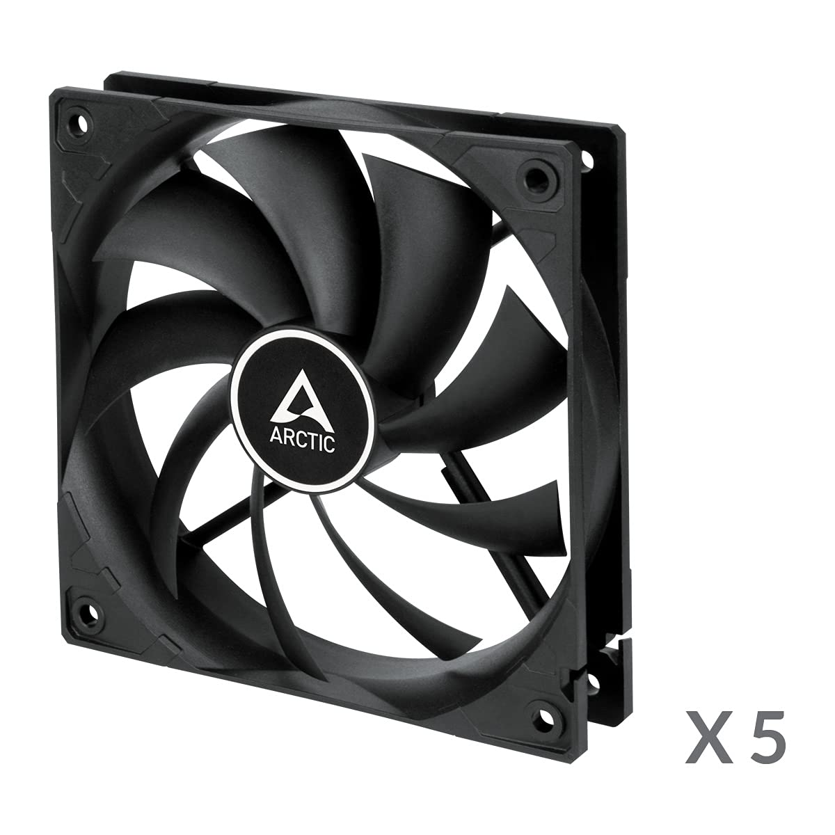 ARCTIC F12 (5 Pack) - PC Fans, 120mm Standard Case Fan, Low Noise, Quiet Motor, Computer, Fan Speed: 1350 RPM - Black