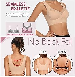 WOWENY Wirefree Padded Bras for Women Full Coverage