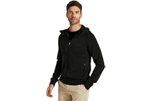 ZSOSBA Merino Wool Jacket Men's Zip Up Hoodie Coat Long Sleeve Hooded Sweatshirt for Hiking,Hunting,Cycling,Sports