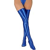 FEOYA Shiny Thigh High Stockings for Women Oil Glossy Stockings Opaque Long Stockings Over Knee Cosplay Socks