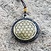 GEMSTORE369 Black Tourmaline Orgone Pendant | Flower of Life Symbol | EMF Protection | 2 inch Diameter with Adjustable Necklace | Reiki Infused (Black)