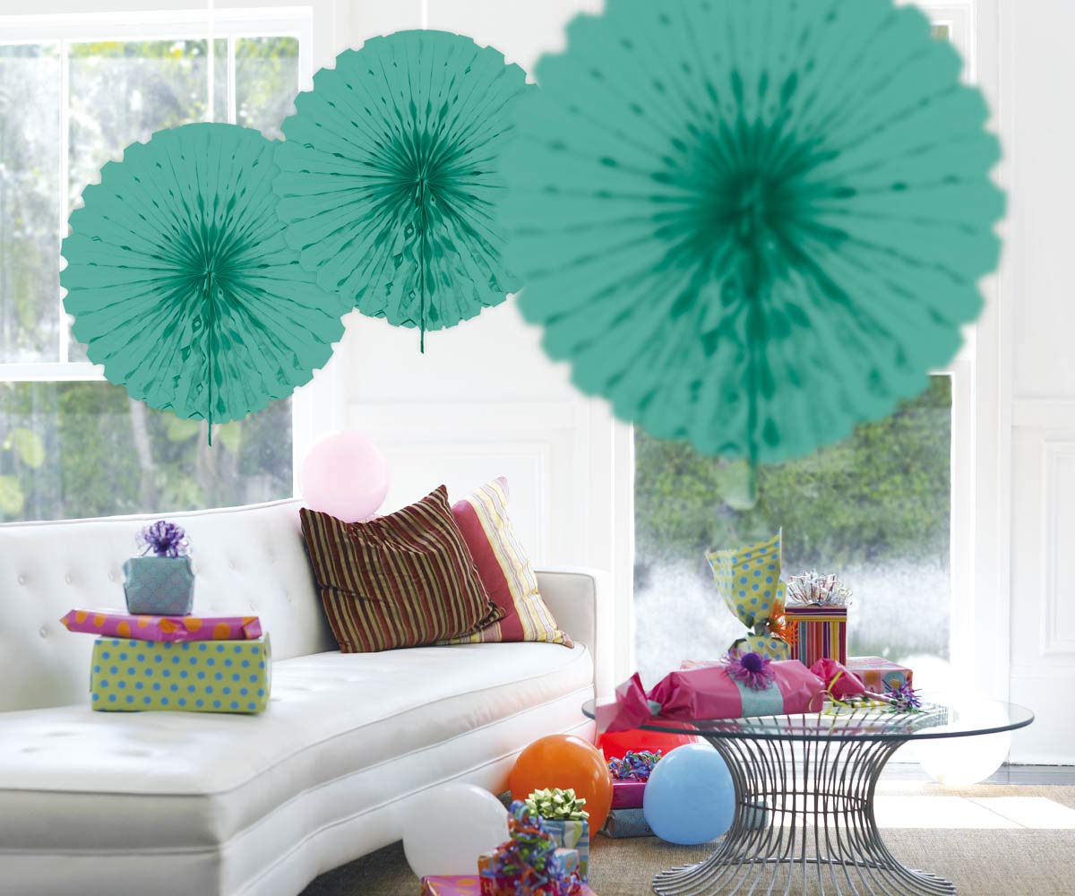 Folat 60372 Turquoise Honeycomb Fan-45 cm