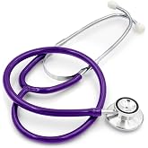 MABIS Stethoscope, Adult Dual Head to Listen to Sounds from Large Organs or Specific Areas of The Body with Large Diaphragm for High or Low Frequencies, 22 Inch Y Tubing, Purple
