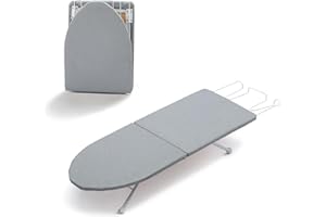 Small Ironing Board Tabletop with Iron Rest, Foldable Mini Iron Board with Cotton Cover, RAINHOL Folding Portable Travel Ironing Table for Spacing Saving 32"x12"