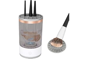 MOODTALK Multi-Functional Electric Makeup Brush Cleaner - Automatic, Energy Saving Makeup Brush Cleaner: Convenient and efficient Makeup Brush Cleaning Solution (gray)