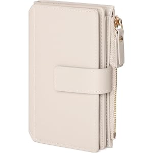 Charltu Small Wallet Women RFID Blocking Soft Leather Compact Card Holder Wallet with Zipper Coin Pocket, 2 ID Windows, Holds