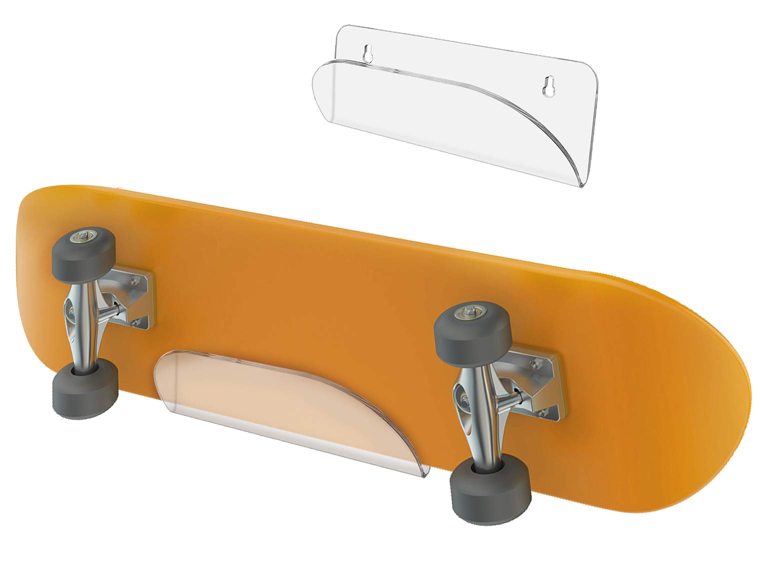 XGzhsa Skateboard Display Stand, Skateboard Holder on Wall, Acrylic Transparent Skateboard Storage Rack Wall Mount Skateboard Rack with Screws, High Load Carrying