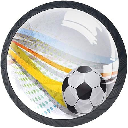 4pcs Drawer Knob Pull Handle Soccer Background With Football