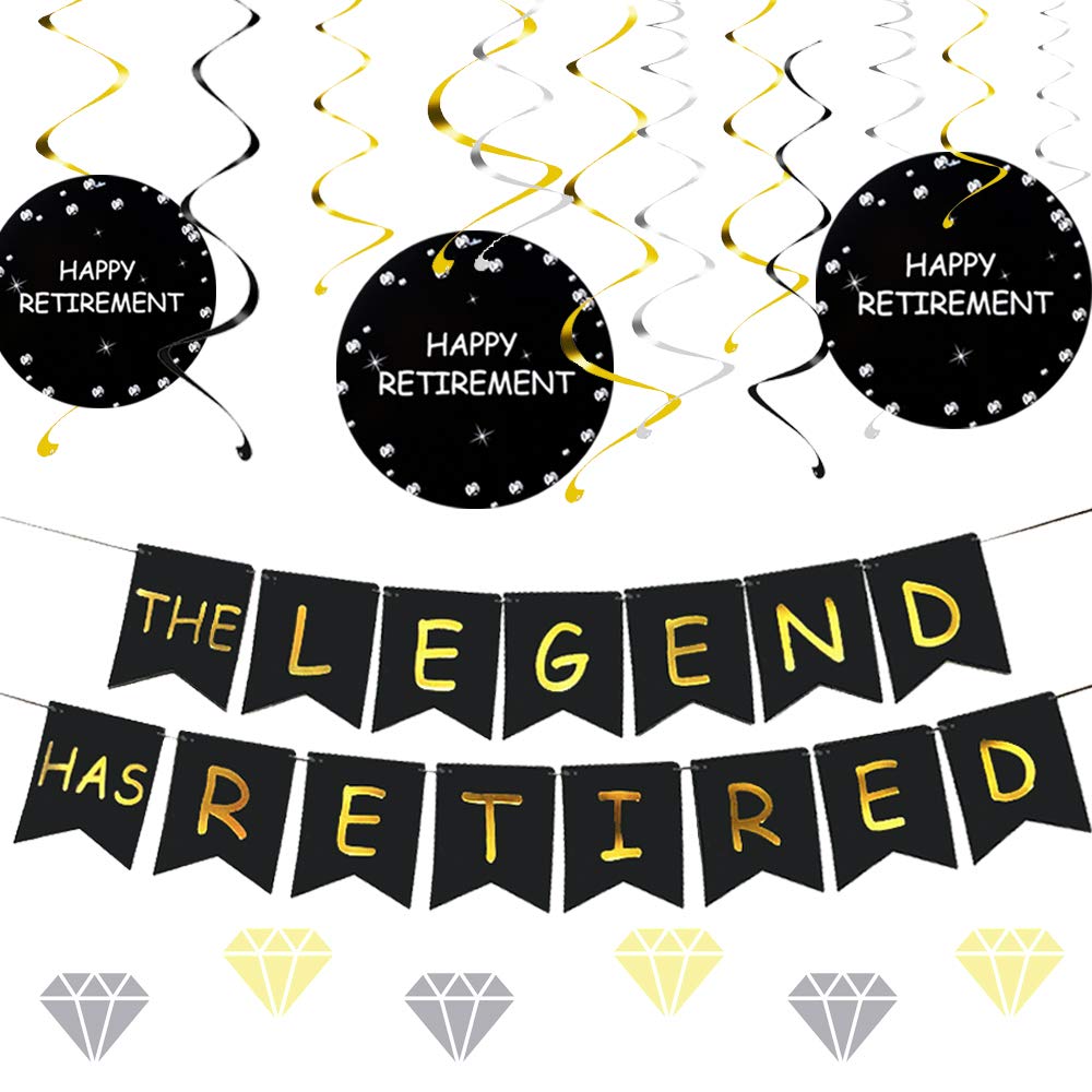 Buy JeVenis Retirement Decorations, The Legend Has Retired Banner, Happy Retirement Banners