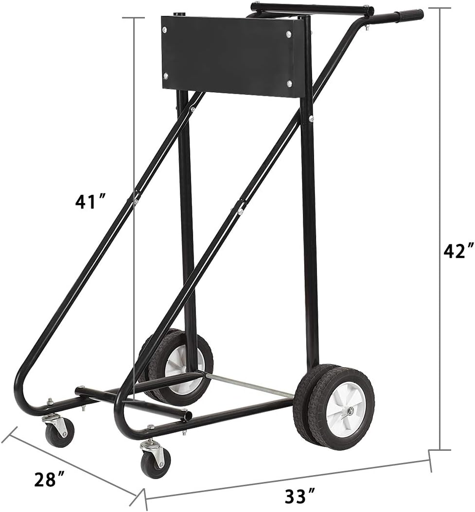 Goplus Boat Motor Stand, 315 LBS Heavy Duty Pro Outboard Engine Carrier Cart Dolly Storage (Black) (Black): Automotive