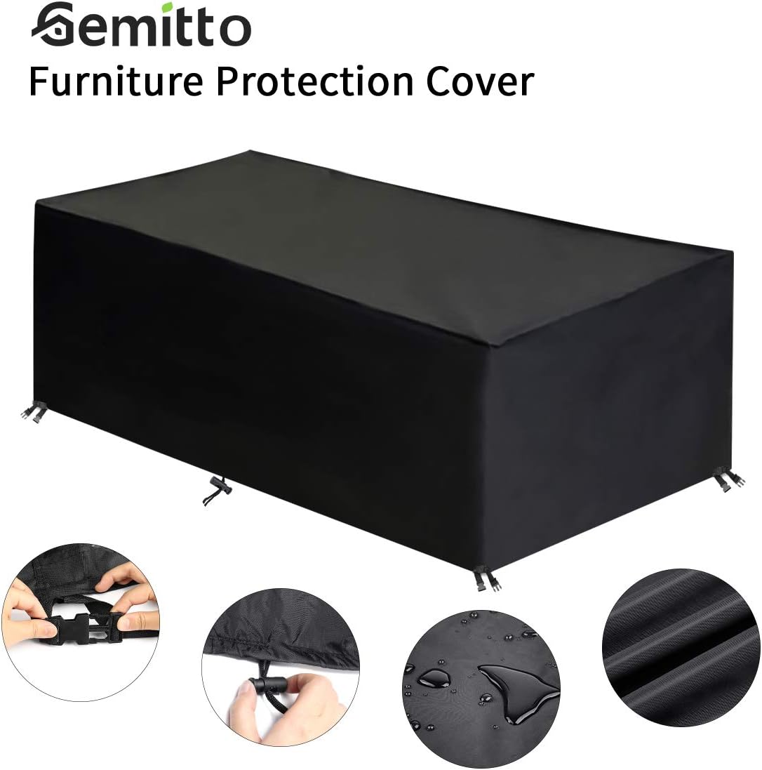 Amazon De Gemitto Gartenmobel Abdeckung Abdeckhaube Schutzhulle Abdeckplane Fur Gartenmobel Wasserdicht Winddicht Uv Bestandiges Schwerlast 420d Oxford 190x117x61cm