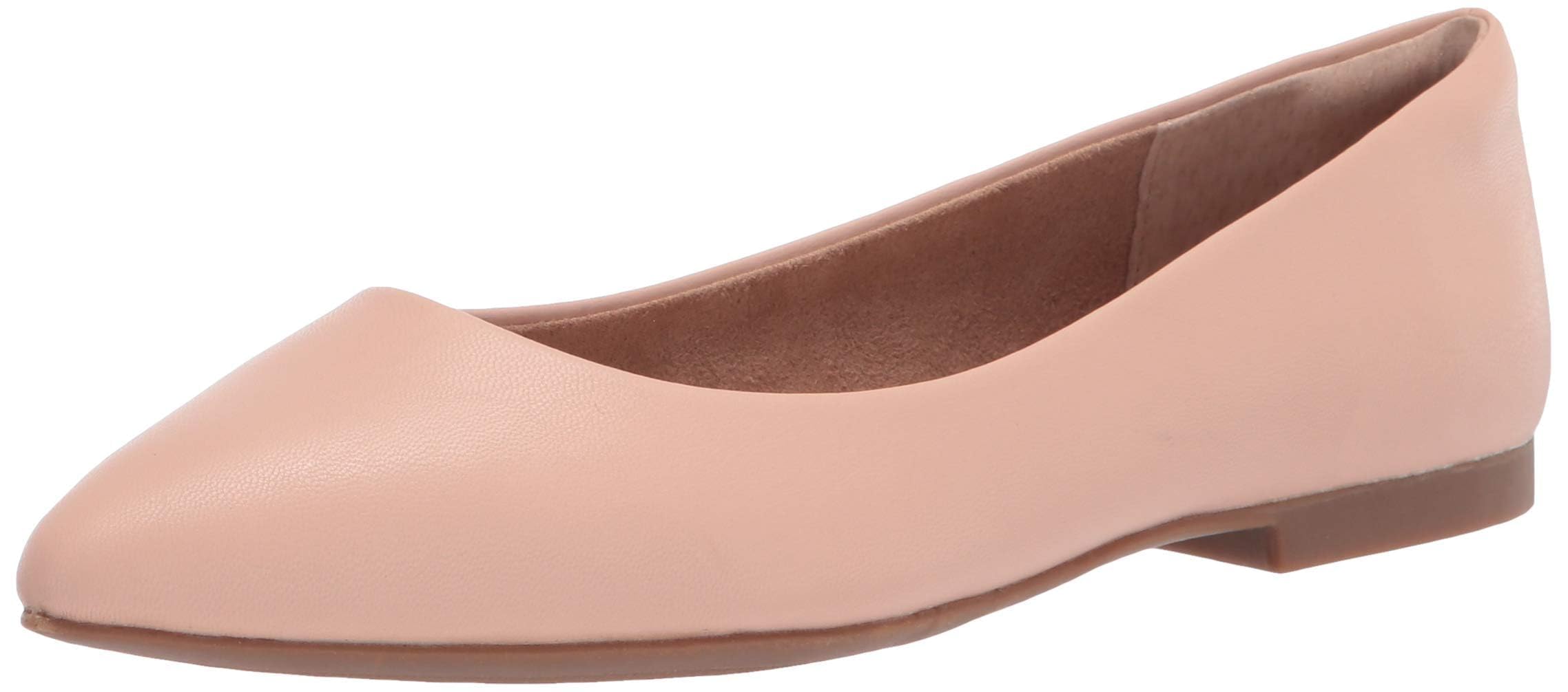 Photo 1 of Amazon Essentials Women's Pointed-Toe Ballet Flat, Blush, 9