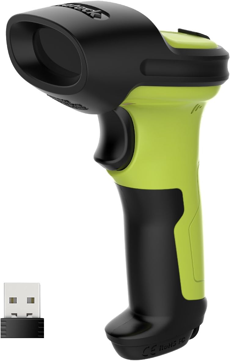 Barcode Scanner, Inateck Wireless Scanner, 2600mAh Battery, 35M Range, Automatic Scanning, BCST-60 Green