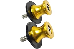 JCSUMRID 2pcs M6 X1.5 Motorcycle Swing Arm Spools Sliders CNC 6mm Swingarm Stand Screw Replacement for Yamaha FZ09 FZ10 MT09 MT10 YZF R1 R6 R125 R6S R25 R3（Gold)