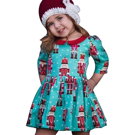 Xinan Mädchen Kleider Baby Kleidung Cartoon Princess Party Kleid Kleidung Weihnachten Outfits (120, Blau)