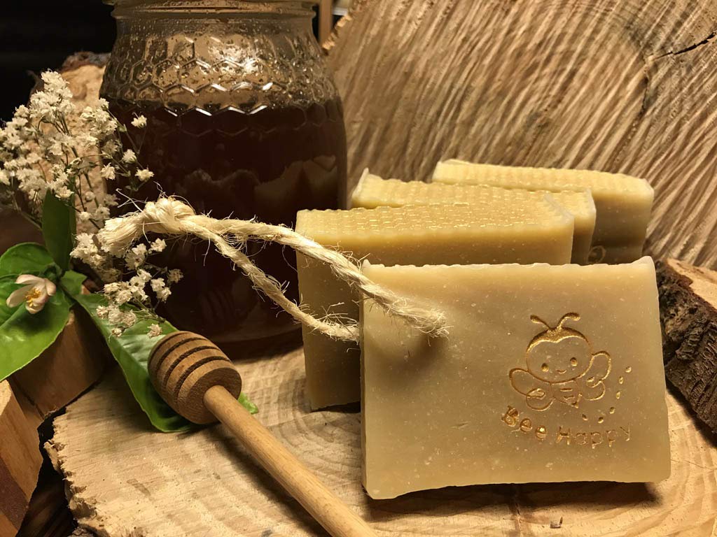 jabón artesano de miel y cera de abejas
