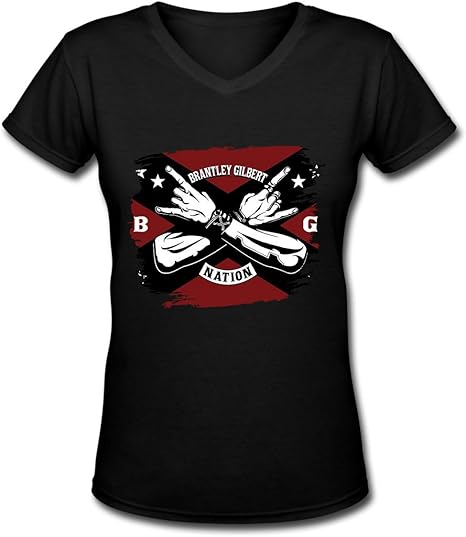 Brantley Gilbert Camicie Camicetta da Donna con Scollo a V Manica Corta