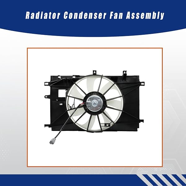 GXYWADY COOLING FAN RADIATOR CONDENSER FAN ASSEMBLY REPLACEMENT FOR TO3115199 1636337130 167110T200 REPLACEMENT FOR COROLLA 1.8L 2020-2022