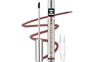 nakido Lip Stain - Lip Stain Peel Off | Waterproof, Transfer-Resistant, Smudge-Proof | Precise Application, One-Peel Finish | Long Lasting Lip Liner Stain for All-Day Color Hold（dark brown）