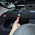 YIWANG Carbon Fiber Car Interior Accessories Gear Console Side Strip Cover Trim for Land Rover Defender 90 110 2020-2022 Replacement Parts (8pcs Screw Protective Cover-Red)
