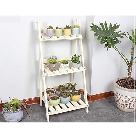 YXWa Puesto de Plantas Soporte de Flores Piso de Madera Cubierta ...