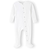 ACESTAR Newborn Baby Footed Pajamas with Mitten Cuffs - Cotton Snap-Up Baby Sleepers for Sleep and Play Footies 0-12 Months