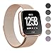 SWEES Metal Bands Compatible Fitbit Versa Smart Watch, Milanese Loop Stainless Steel Metal Replacement Accessories Small Large for Women Men, Black, Champagne, Colorful, Rose Gold, Silver, Grey