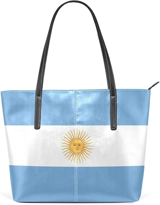 Women's Leather Tote Shoulder Bags Handbags with Flag Of