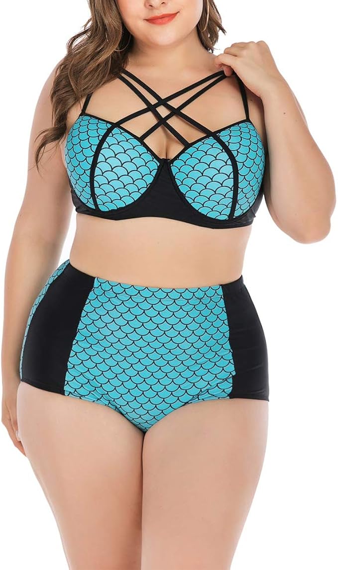 women's plus size mermaid swimsuit