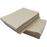 Disposable Dental Patient Waterproof Bibs 13"x18" with Poly Back, 3 Layer Bibs with Poly Back for Tattoo, Dental, Medical, Nail Tray or Table Covers (Beige) (Pack of 50)