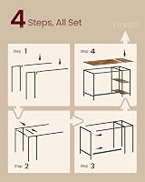 VASAGLE Computer Desk 120x60 cm with Left/Right Shelves Industrial Rustic Brown view 7